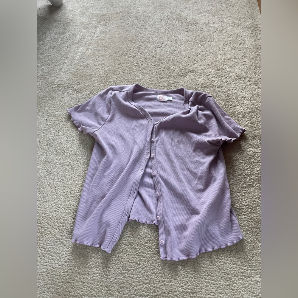 wonder nation purple button down blouse